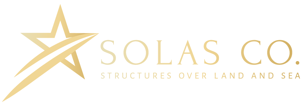 Solas horizontal gold gradient logo